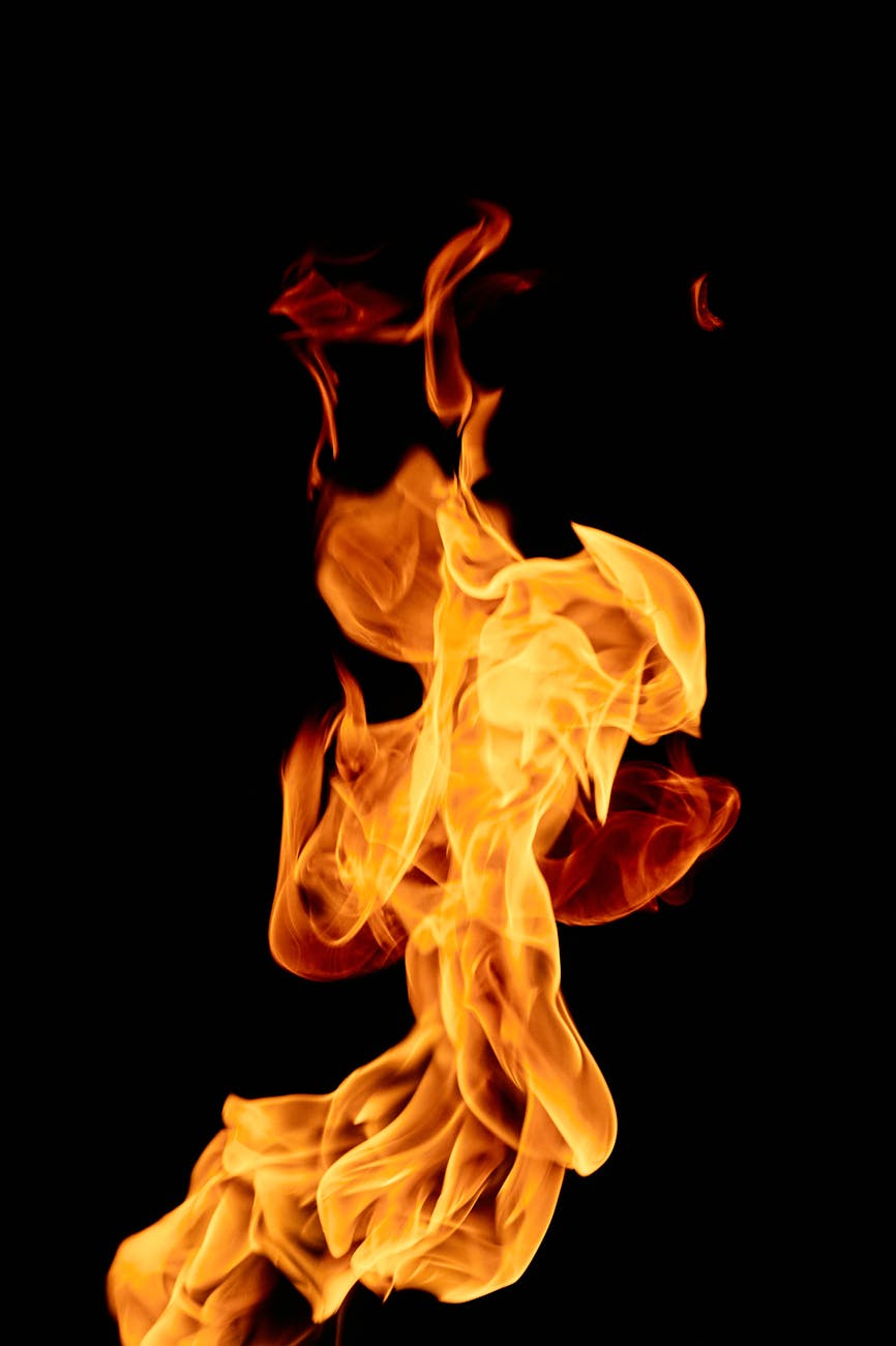 flames on black background
